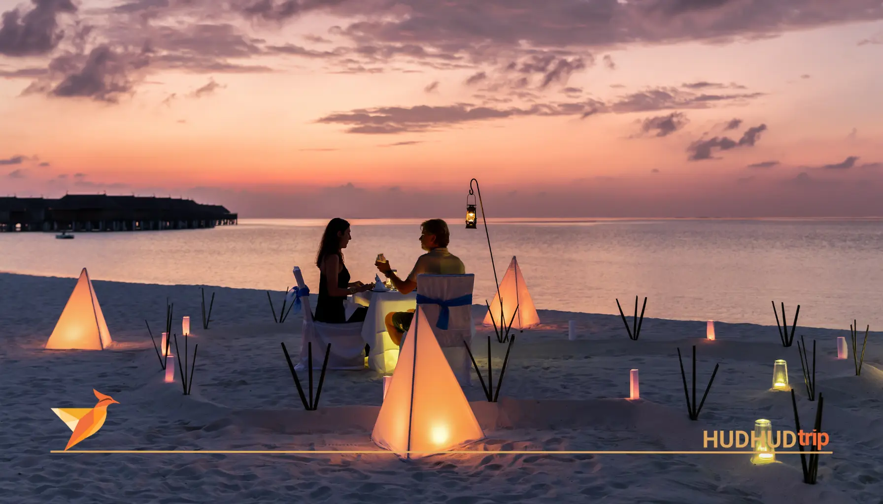 a couple at the date in beach