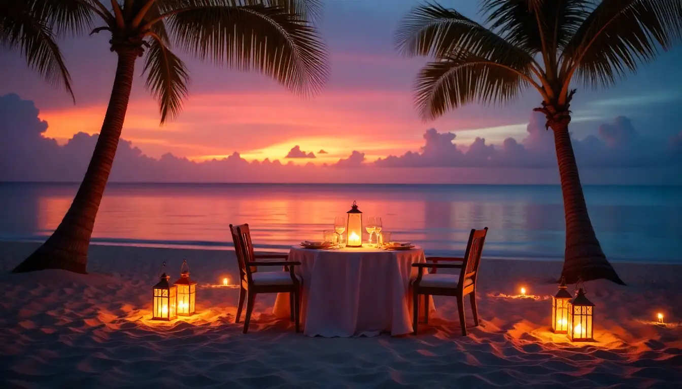 a couple at the date in beach